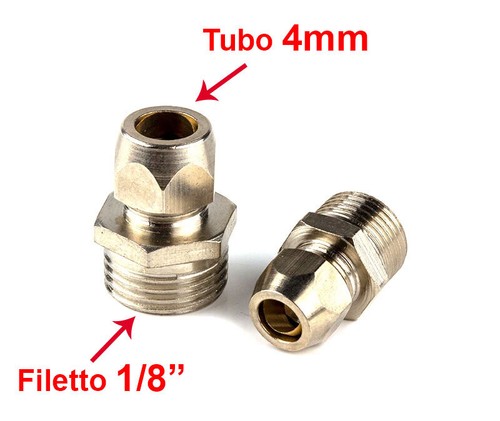 Raccordo ottone filetto - ottone, 1/8"