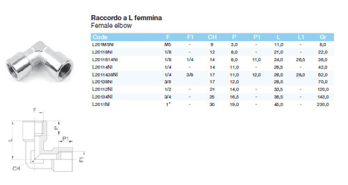Raccordo 8 f - raccordo, f-f